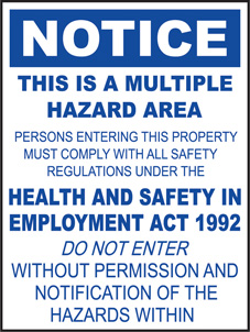 SAFETY SIGN (SAV) | Notice - This Is A Multiple Hazard Area